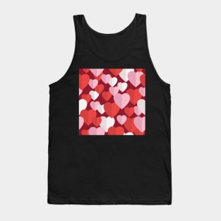 Red And Pink Valentine Paper Hearts Tank Top
